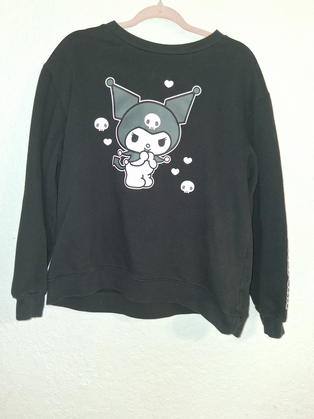 Sanrio Kuromi Black Sweatshirt Graphic Pullover Size L